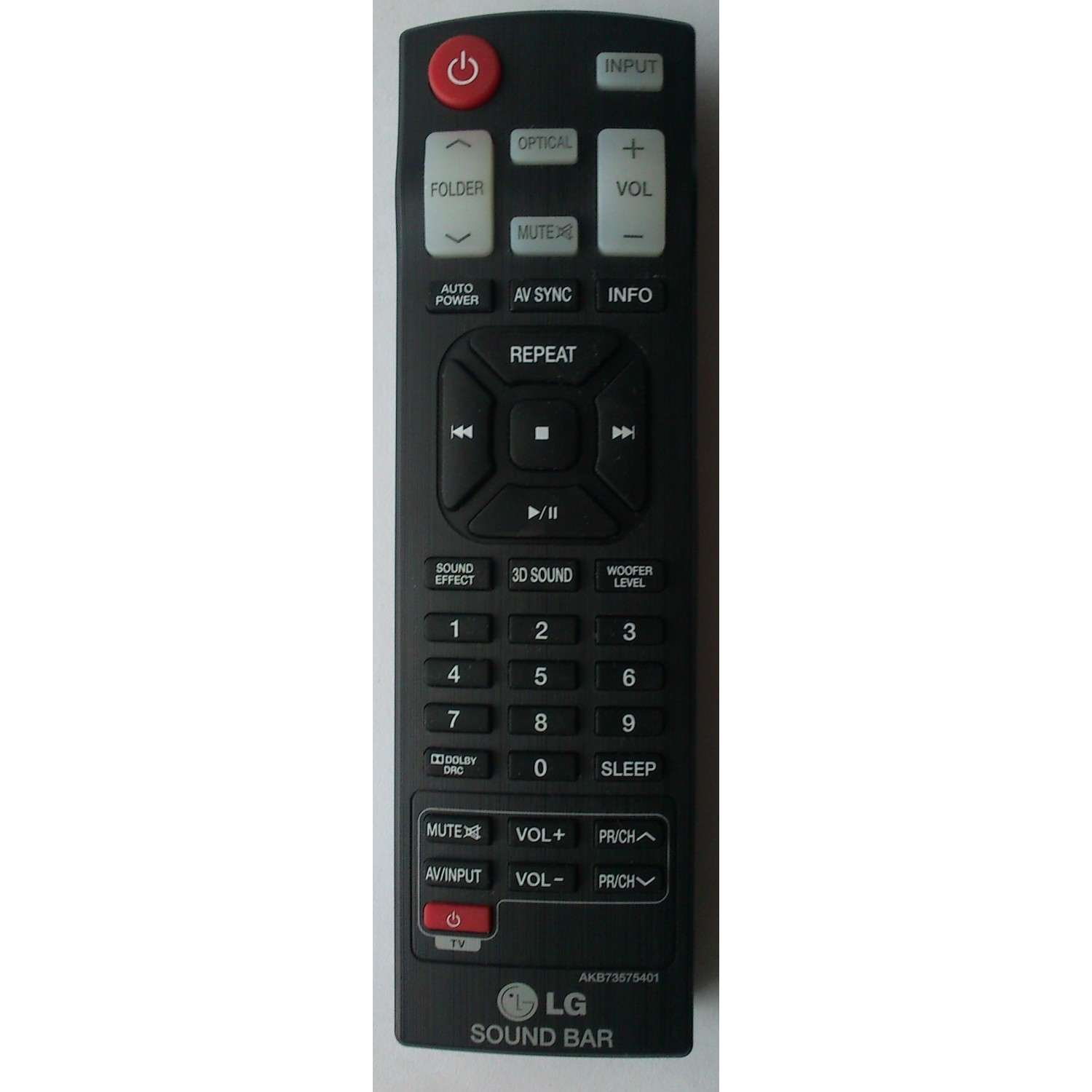 CONTROL REMOTO PARA BARRAS DE SONIDO SOUND BAR LG / NUMERO DE PARTE AKB73575401 / AKB73575402 / MODELO NB2420A / NB3250A / NB2520A / NB2530A / NB3532A / NB3520A / NB3530A / NB4540